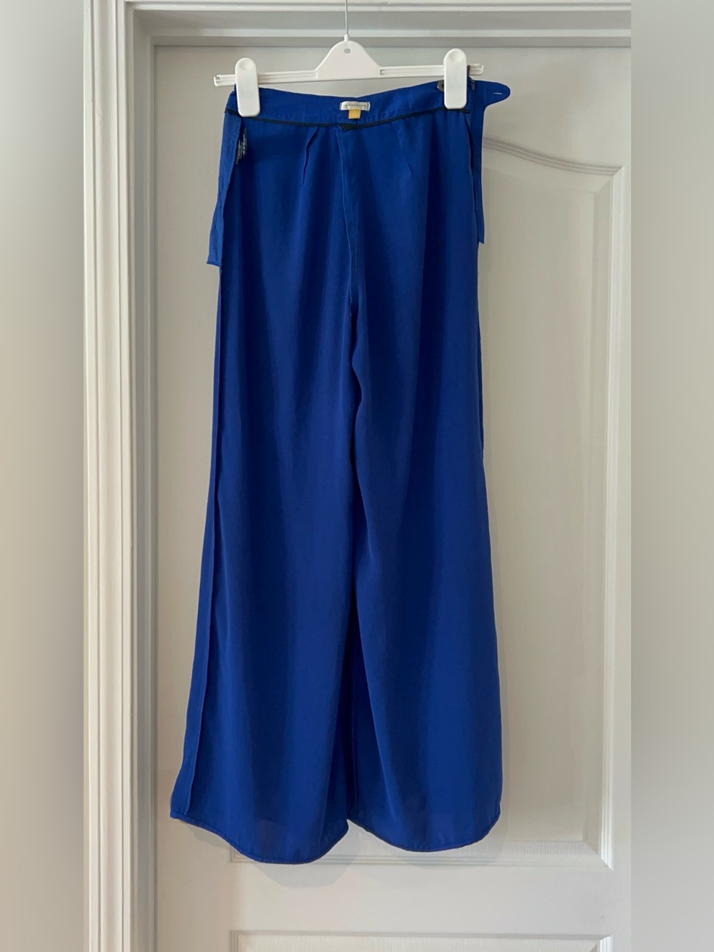 Anthropologie Leifsdottir High Waisted Cobalt Royal Blue wide leg pants Size 0 - Picture 3 of 12